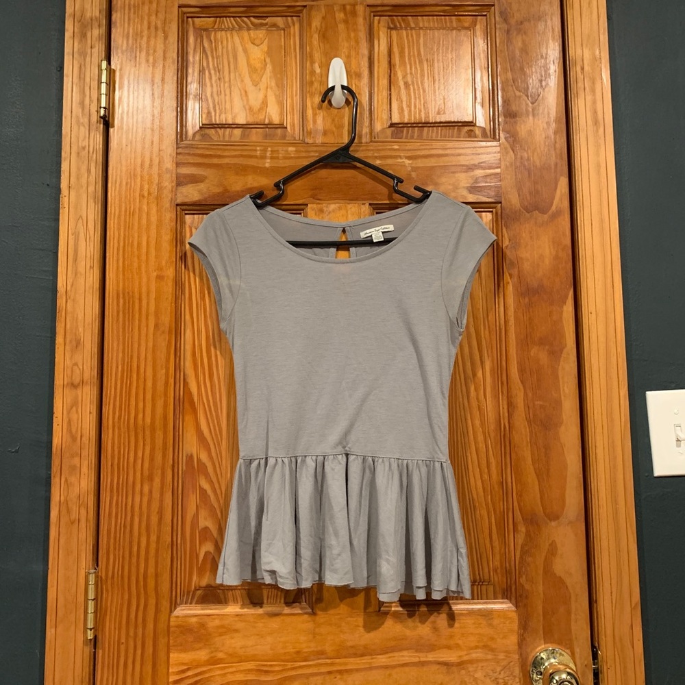 Grey Peplum Top